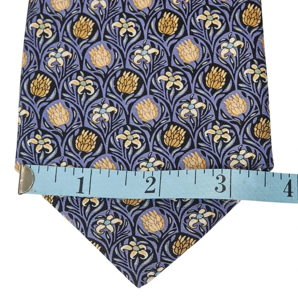 Metropolitan Museum of Art‎ Men's Silk Necktie Designer Floral Purple/Gold/Navy